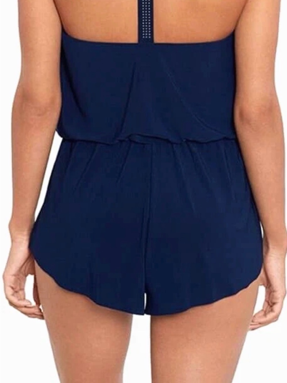 NWT MagicSuit Miracles Hit Swimsuit Gabby Romper Women's 12 Navy One Piece $174 - Picture 2 of 16